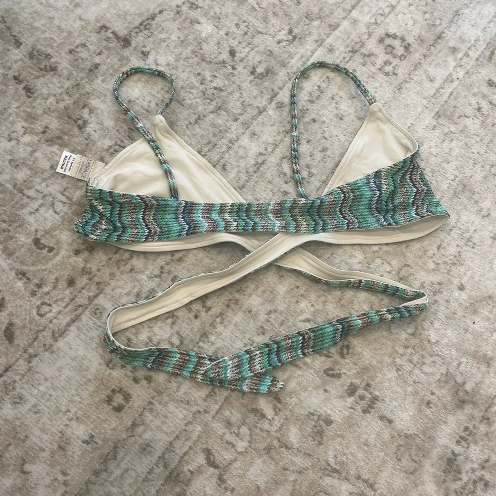 L space reversible‎ wrap multicolor blue bralette bikini top Medium